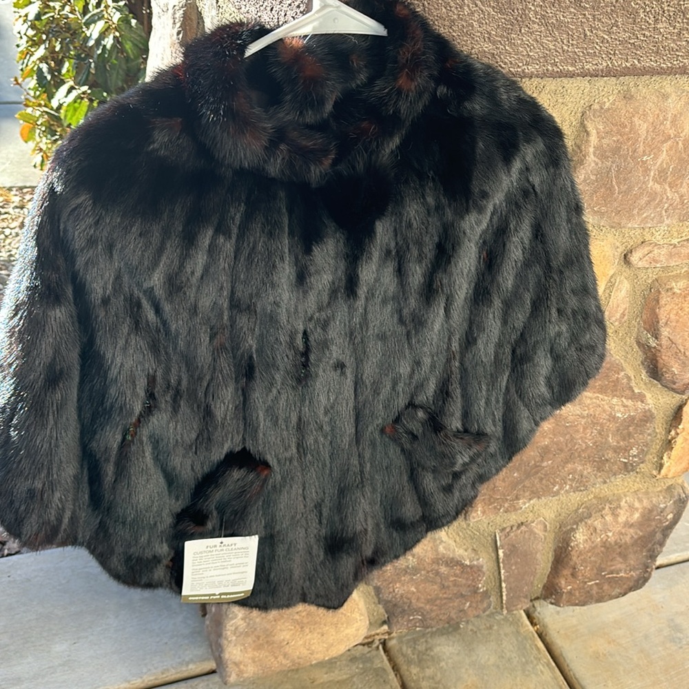 Mink Poncho Authentic NWT